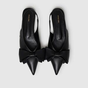 Anine Bing Elegant Nina Black Bow flat